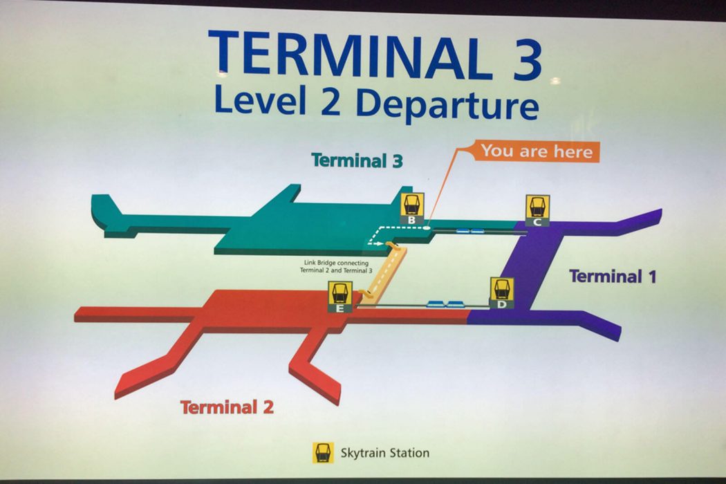 Wie lange dauert es, von Terminal 1 nach Terminal 3 in Changi zu gelangen?