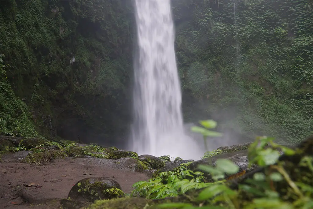 Imposanter Wasserfall in tropischer Umgebung auf Bali